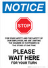 Notice: For Your Safety We Are Limiting Customers - Please Wait Here Portrait - Wall Sign Notice: For Your Safety We Are Limiting Customers - Please Wait Here Portrait - Wall Sign