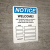 Notice: Welcome - We Will be Limiting Store Hours and Capacity Portrait - Wall Sign