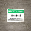 Safety First: Limiting Number Of Customers In Store with Icon Landscape - Wall Sign Safety First: Limiting Number Of Customers In Store with Icon Landscape - Wall Sign
