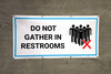Do Not Gather In Restrooms with Icon - Banner