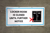 Locker Room Is Closed Until Further Notice with Icon - Banner