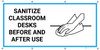 Sanitize Classroom Desks Before And After Use with Icon - Banner