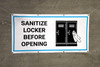 Sanitize Locker Before Opening with Icon - Banner