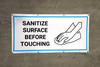 Sanitize Surface Before Touching with Icon - Banner Sanitize Surface Before Touching with Icon - Banner
