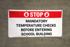 Stop Mandatory Temperature Checks Before Entering School Building - Banner