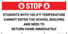 Stop Students with 100.4ºF Temperature Cannot Enter the School Building - Banner Stop Students with 100.4ºF Temperature Cannot Enter the School Building - Banner