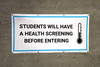 Students Will Have A Health Screening Before Entering with Icon - Banner