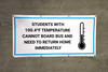 Students with 100.4ºF Temperature Cannot Board Bus with Icon - Banner Students with 100.4ºF Temperature Cannot Board Bus with Icon - Banner