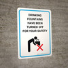 Drinking Fountains Have Been Turned Off For Your Safety with Icon Portrait - Wall Sign