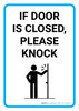 If Door is Closed Please Knock with Icon Portrait - Wall Sign If Door is Closed Please Knock with Icon Portrait - Wall Sign