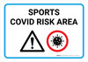 Sports Covid Risk Area with Icon Landscape - Wall Sign