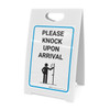 Please Knock Upon Arrival with Icon - A-Frame Sign Please Knock Upon Arrival with Icon - A-Frame Sign