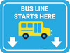 Bus Line Starts Here Rectangle - Floor Sign Bus Line Starts Here Rectangle - Floor Sign