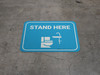 Stand Here Bathroom Icon Rectangle - Floor Sign