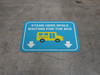 Stand Here While Waiting For The Bus Rectangle - Floor Sign Stand Here While Waiting For The Bus Rectangle - Floor Sign