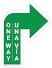One Way Bilingual Spanish Arrow Green (Right) - Floor Sign