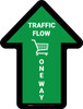 Traffic Flow One Way Arrow With Grocery Cart Icon Green (Straight) - Floor Sign