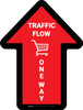 Traffic Flow One Way Arrow With Grocery Cart Icon Red (Straight) - Floor Sign Traffic Flow One Way Arrow With Grocery Cart Icon Red (Straight) - Floor Sign
