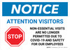 Notice: Attention Visitors Stop Visits No Longer Permitted with Icon Landscape - Wall Sign Notice: Attention Visitors Stop Visits No Longer Permitted with Icon Landscape - Wall Sign