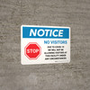 Notice: No Visitors Stop No Visitors Due To COVID-19 with Icon Landscape - Wall Sign