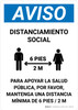 Aviso Distanciamiento Social Spanish with Icon Portrait - Wall Sign