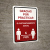 Gracias Por Practicar El Distanciamiento Social Spanish with Icon Red Portrait - Wall Sign