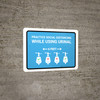 Practice Social Distancing While Using Urinal 6 Ft with Icon Blue Landscape - Wall Sign