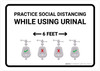 Practice Social Distancing While Using Urinal 6 Ft with Icon Landscape - Wall Sign Practice Social Distancing While Using Urinal 6 Ft with Icon Landscape - Wall Sign
