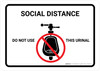 Social Distance: Do Not Use This Urinal with Icon Landscape - Wall Sign