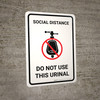 Social Distance: Do Not Use This Urinal with Icon Portrait - Wall Sign Social Distance: Do Not Use This Urinal with Icon Portrait - Wall Sign