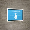 Social Distance: Please Use This Urinal with Icon Blue Landscape - Wall Sign Social Distance: Please Use This Urinal with Icon Blue Landscape - Wall Sign
