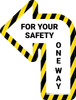 For Your Safety One Way Hazard Arrow (Left) - Floor Sign