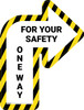 For Your Safety One Way Hazard Arrow (Right) - Floor Sign
