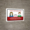 Avoid Contamination Please Wear Face Covering COVID-19 with Icons Landscape - Wall Sign