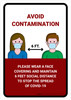 Avoid Contamination Please Wear Face Covering COVID-19 with Icons Portrait - Wall Sign Avoid Contamination Please Wear Face Covering COVID-19 with Icons Portrait - Wall Sign