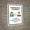 Coronavirus Outbreak Please Wear A Face Covering with Icons Portrait - Wall Sign