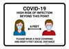 COVID-19 High Risk Of Infection with Icons Landscape - Wall Sign COVID-19 High Risk Of Infection with Icons Landscape - Wall Sign
