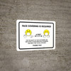 Face Covering Is Required with Emojis Landscape - Wall Sign