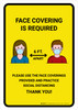 Face Covering Is Required with Icons Yellow Portrait - Wall Sign