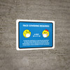 Face Covering Requried with Emojis Blue Landscape - Wall Sign