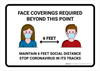 Face Coverings Required Beyond This Point with Icons Landscape - Wall Sign