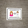 Distanciamiento Social Spanish with Icons Landscape - Wall Sign