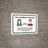Face Covering Is Required 6 Feet with Icons Landscape - Wall Sign Face Covering Is Required 6 Feet with Icons Landscape - Wall Sign