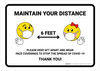 Maintain Your Distance with Emojis Landscape - Wall Sign Maintain Your Distance with Emojis Landscape - Wall Sign