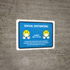 Social Distancing Please Use Face Coverings/Gloves with Emojis Blue Landscape - Wall Sign Social Distancing Please Use Face Coverings/Gloves with Emojis Blue Landscape - Wall Sign