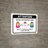 Attention Social Distancing Zone with Icons Landscape - Wall Sign