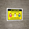 Attention We Are Limiting Number Of Residents with Icons Yellow Landscape - Wall Sign