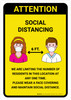Attention We Are Limiting Number Of Residents with Icons Yellow Portrait - Wall Sign