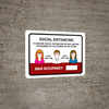 Social Distancing Max Occupancy with Icons Red Landscape - Wall Sign