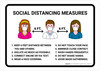 Social Distancing Measures with Icons Landscape - Wall Sign